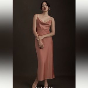 Anthropologie cowl neck will slip dress.